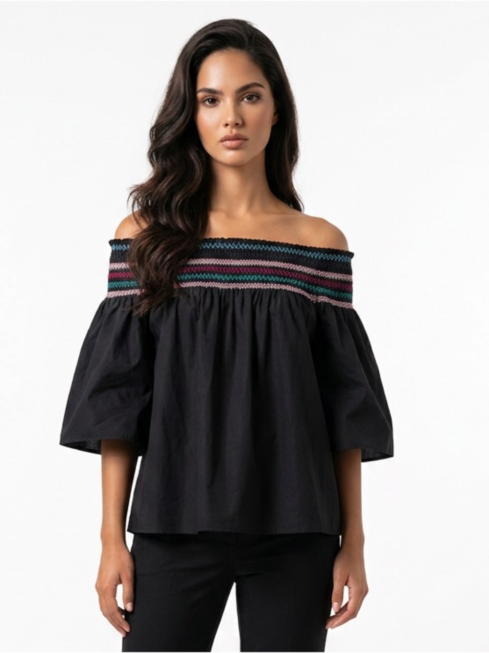 Parker Embroidered Off Shoulder Cotton Boho Blouse Size S